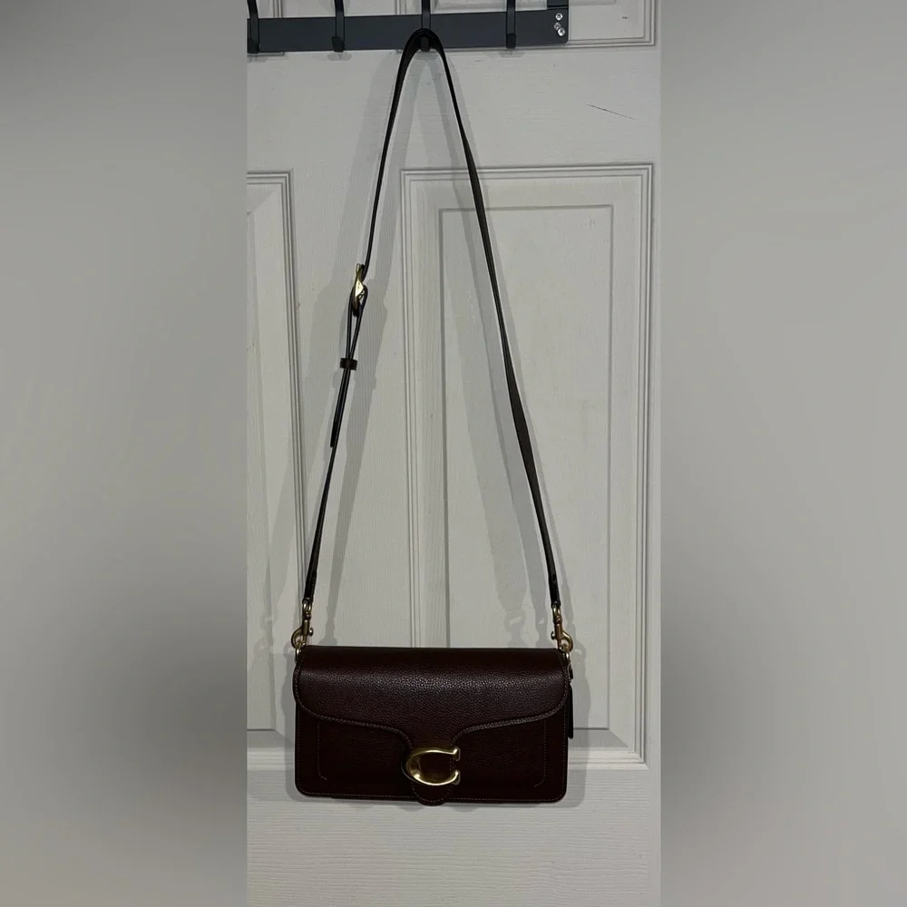 Coach Tabby Medium Polished Pebble Leather Shoulder Bag 26 - Picture 13 of 15